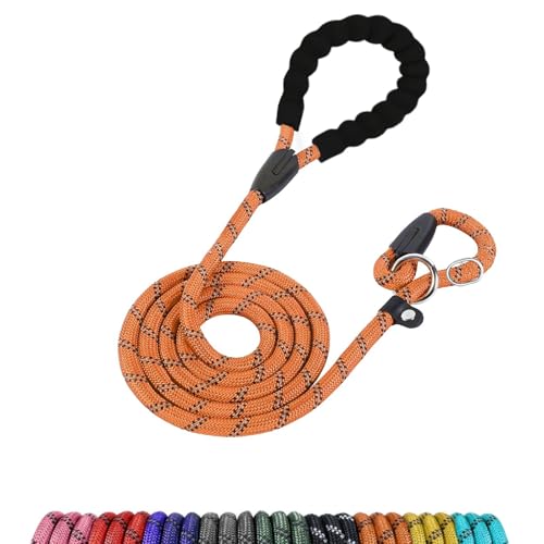 Loutep Retrieverleine für Hunde, 1,8 m lang, Seil mit reflektierenden Nähten, leicht anzuziehen, kein Halsband oder Geschirr erforderlich, Anti-Würge-Leine, ideal für kleine Welpen, große und Loutep Retrieverleine für Hunde, 1,8 m lang, Seil mit reflektierenden Nähten, leicht anzuziehen, kein Halsband oder Geschirr erforderlich, Anti-Würge-Leine, ideal für kleine Welpen, große und von Loutep