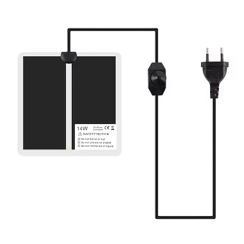 Louttary Heizmatte für Terrarium, Klettern, Haustiere, Heizkissen, einstellbare Temperaturregler, Zubehör, EU-Stecker, 14 W von Louttary