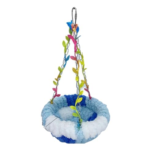 Louttary Vogelnest für Papageien, warm, Nestchen für Wiege, Nest, spezielle Schaukel, Bett, zum Aufhängen, Schlafnest aus Plüsch, Vogelnest D von Louttary