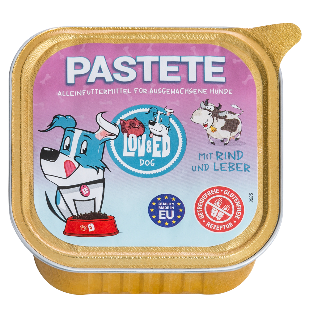Lov & Ed Pastete 12 x 150 g - mit Rind & Leber Lov & Ed Pastete 12 x 150 g - mit Rind & Leber von Lov&Ed