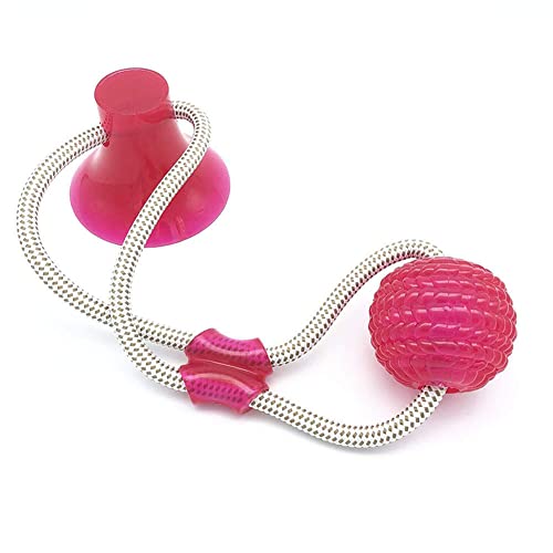 Love Dream Saugnapf Hundespielzeug, Multifunktions Pet Molar Bite Toy, Durable Pet Chew Bite Rope Toy, Dog Rubber Ball Toy with Suction Cup for Dental Care Teeth Cleaning Separation Anxiety (Rot) von Love Dream