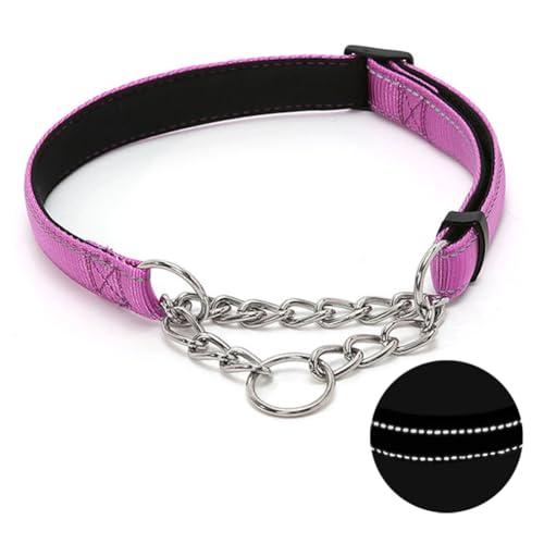 Martingale Hundehalsband mit Edelstahlkette, verstellbares, weich gepolstertes Nylon, reflektierend, kein Ziehen, robuste Kette, Spaziergangstraining-Halsbänder für große, mittelgroße und kleine Hunde Martingale Hundehalsband mit Edelstahlkette, verstellbares, weich gepolstertes Nylon, reflektierend, kein Ziehen, robuste Kette, Spaziergangstraining-Halsbänder für große, mittelgroße und kleine Hunde von Love Dream