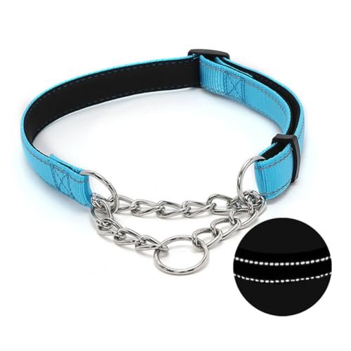 Martingale Hundehalsband mit Edelstahlkette, verstellbares, weich gepolstertes Nylon, reflektierend, kein Ziehen, robuste Kette, Spaziergangstraining-Halsbänder für große, mittelgroße und kleine Hunde Martingale Hundehalsband mit Edelstahlkette, verstellbares, weich gepolstertes Nylon, reflektierend, kein Ziehen, robuste Kette, Spaziergangstraining-Halsbänder für große, mittelgroße und kleine Hunde von Love Dream