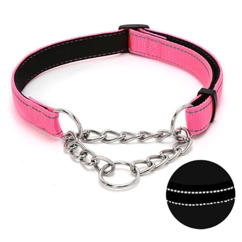 Martingale Hundehalsband mit Edelstahlkette, verstellbares, weich gepolstertes Nylon, reflektierend, kein Ziehen, robuste Kette, Spaziergangstraining-Halsbänder für große, mittelgroße und kleine Hunde Martingale Hundehalsband mit Edelstahlkette, verstellbares, weich gepolstertes Nylon, reflektierend, kein Ziehen, robuste Kette, Spaziergangstraining-Halsbänder für große, mittelgroße und kleine Hunde von Love Dream
