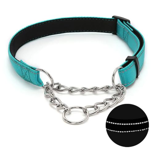 Martingale Hundehalsband mit Edelstahlkette, verstellbares, weich gepolstertes Nylon, reflektierend, kein Ziehen, robuste Kette, Spaziergangstraining-Halsbänder für große, mittelgroße und kleine Hunde Martingale Hundehalsband mit Edelstahlkette, verstellbares, weich gepolstertes Nylon, reflektierend, kein Ziehen, robuste Kette, Spaziergangstraining-Halsbänder für große, mittelgroße und kleine Hunde von Love Dream