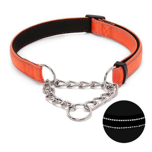 Martingale Hundehalsband mit Edelstahlkette, verstellbares, weich gepolstertes Nylon, reflektierend, kein Ziehen, robuste Kette, Spaziergangstraining-Halsbänder für große, mittelgroße und kleine Hunde Martingale Hundehalsband mit Edelstahlkette, verstellbares, weich gepolstertes Nylon, reflektierend, kein Ziehen, robuste Kette, Spaziergangstraining-Halsbänder für große, mittelgroße und kleine Hunde von Love Dream