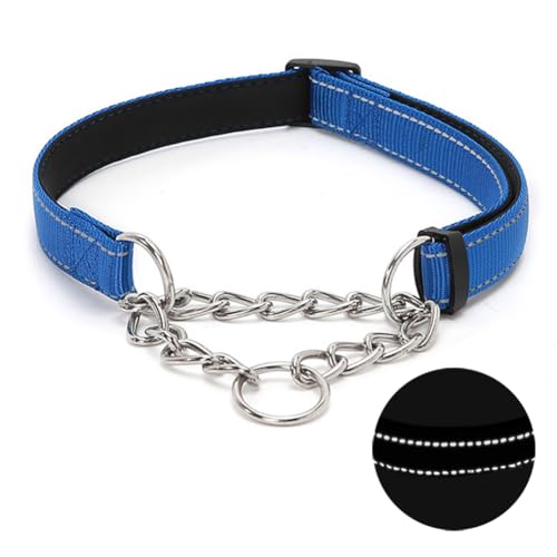 Martingale Hundehalsband mit Edelstahlkette, verstellbares, weich gepolstertes Nylon, reflektierend, kein Ziehen, robuste Kette, Spaziergangstraining-Halsbänder für große, mittelgroße und kleine Hunde Martingale Hundehalsband mit Edelstahlkette, verstellbares, weich gepolstertes Nylon, reflektierend, kein Ziehen, robuste Kette, Spaziergangstraining-Halsbänder für große, mittelgroße und kleine Hunde von Love Dream