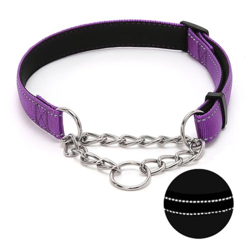 Martingale Hundehalsband mit Edelstahlkette, verstellbares, weich gepolstertes Nylon, reflektierend, kein Ziehen, robuste Kette, Spaziergangstraining-Halsbänder für große, mittelgroße und kleine Hunde Martingale Hundehalsband mit Edelstahlkette, verstellbares, weich gepolstertes Nylon, reflektierend, kein Ziehen, robuste Kette, Spaziergangstraining-Halsbänder für große, mittelgroße und kleine Hunde von Love Dream
