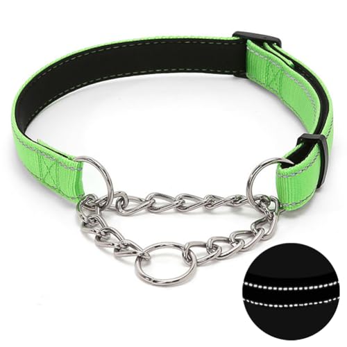 Martingale Hundehalsband mit Edelstahlkette, verstellbares, weich gepolstertes Nylon, reflektierend, kein Ziehen, robuste Kette, Spaziergangstraining-Halsbänder für große, mittelgroße und kleine Hunde Martingale Hundehalsband mit Edelstahlkette, verstellbares, weich gepolstertes Nylon, reflektierend, kein Ziehen, robuste Kette, Spaziergangstraining-Halsbänder für große, mittelgroße und kleine Hunde von Love Dream