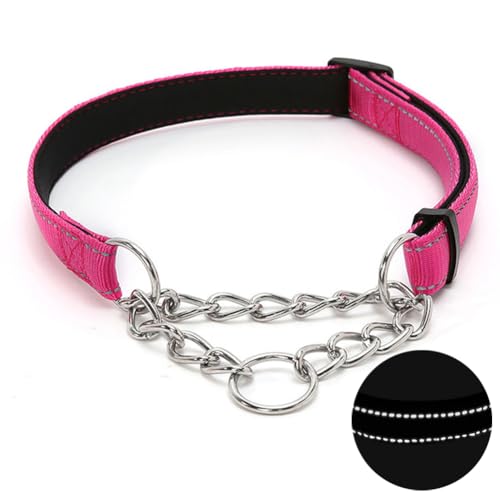 Martingale Hundehalsband mit Edelstahlkette, verstellbares, weich gepolstertes Nylon, reflektierend, kein Ziehen, robuste Kette, Spaziergangstraining-Halsbänder für große, mittelgroße und kleine Hunde Martingale Hundehalsband mit Edelstahlkette, verstellbares, weich gepolstertes Nylon, reflektierend, kein Ziehen, robuste Kette, Spaziergangstraining-Halsbänder für große, mittelgroße und kleine Hunde von Love Dream