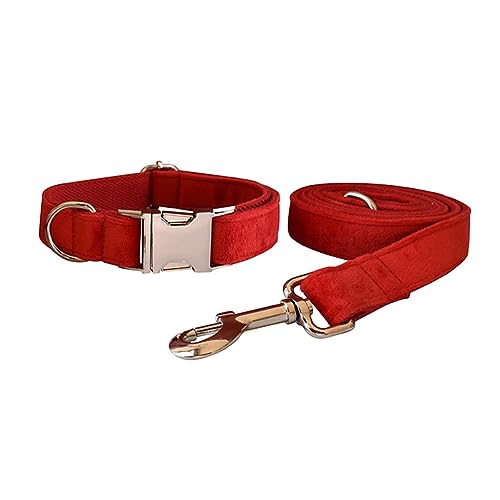Samt-Hundehalsband und Leine, weiches und bequemes Hundehalsband und Leine, robuste Metallschnalle, verstellbare Halsbänder für kleine, mittelgroße und große Hunde, Training und Spazierengehen (Größe Samt-Hundehalsband und Leine, weiches und bequemes Hundehalsband und Leine, robuste Metallschnalle, verstellbare Halsbänder für kleine, mittelgroße und große Hunde, Training und Spazierengehen (Größe von Love Dream