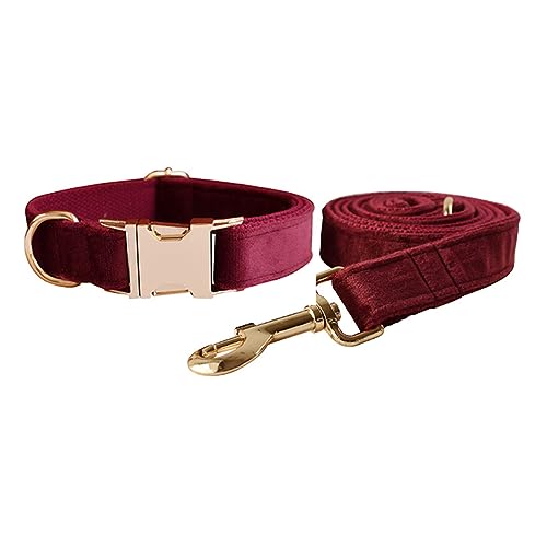 Samt-Hundehalsband und Leine, weiches und bequemes Hundehalsband und Leine, robuste Metallschnalle, verstellbare Halsbänder für kleine, mittelgroße und große Hunde, Training und Spaziergänge Samt-Hundehalsband und Leine, weiches und bequemes Hundehalsband und Leine, robuste Metallschnalle, verstellbare Halsbänder für kleine, mittelgroße und große Hunde, Training und Spaziergänge von Love Dream