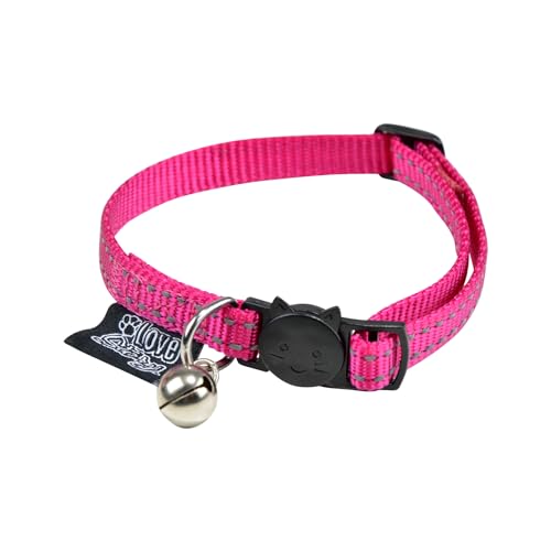 Love Story, Anti-Drosselhalsband mit Glöckchen, Nylon, 20 > 28 cm, reflektierend, Rosa Love Story, Anti-Drosselhalsband mit Glöckchen, Nylon, 20 > 28 cm, reflektierend, Rosa von Love Story