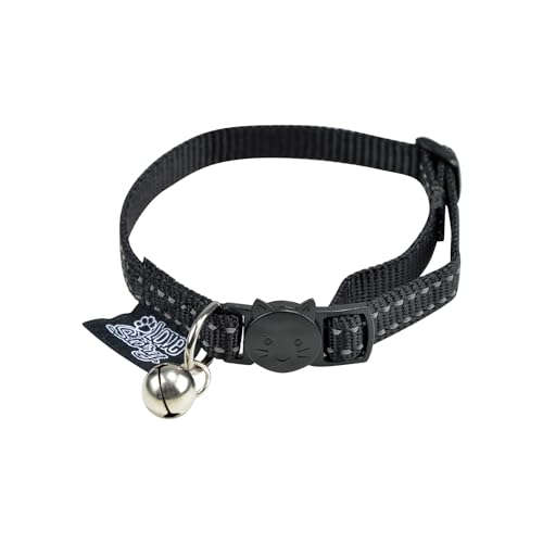 Love Story, Anti-Drosselhalsband mit Glöckchen, Nylon, 20 > 28 cm, reflektierend, Schwarz von Love Story