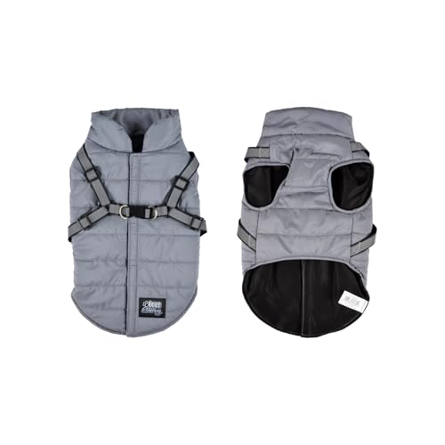 Love Story, Daunenjacke mit reflektierendem Geschirr und Reißverschluss, Größe S/25 cm, Grau Love Story, Daunenjacke mit reflektierendem Geschirr und Reißverschluss, Größe S/25 cm, Grau von Love Story