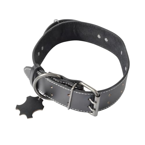 Love Story, Halsband mit Griff, für große Hunde, Leder, Größe 3XL, 80 x 5 cm, Schwarz von Love Story