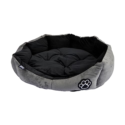 Love Story, Runder Korb aus Polyester, Durchmesser 50 cm, Patchy, Grau/Schwarz Love Story, Runder Korb aus Polyester, Durchmesser 50 cm, Patchy, Grau/Schwarz von Love Story