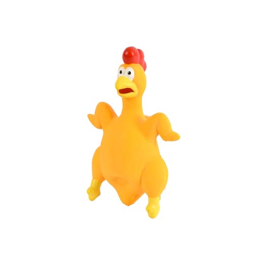 Love Story, Spielzeug Huhn, Braten, Latex, mit Geräuschen, 12 x 6 x 20 cm, Orange von Love Story