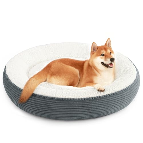 Love's cabin Rundes Donut-Katzen- und Hundebett, 91,4 cm, Haustierbett für Katzen oder kleine Hunde, rutschfeste, wasserabweisende Unterseite, superweicher, strapazierfähiger Stoff, Haustierbetten, Love's cabin Rundes Donut-Katzen- und Hundebett, 91,4 cm, Haustierbett für Katzen oder kleine Hunde, rutschfeste, wasserabweisende Unterseite, superweicher, strapazierfähiger Stoff, Haustierbetten, von Love's cabin