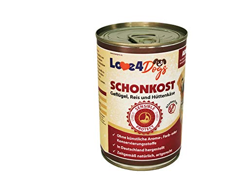 Love4Dog´s Nassfutter SCHONKOST für ausgewachsene Sensible Hunde | 6x800g | Geflügel mit Reis und Hüttenkäse | Hundenassfutter | Alleinfutter | ohne Zusatzstoffe Love4Dog´s Nassfutter SCHONKOST für ausgewachsene Sensible Hunde | 6x800g | Geflügel mit Reis und Hüttenkäse | Hundenassfutter | Alleinfutter | ohne Zusatzstoffe von Love4Dogs