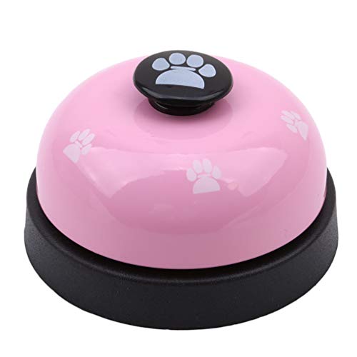 LoveAloe Pet Bell Hundetraining Glocke mit rutschfesten Gummiböden Hundetürglocke für Hundetraining, Hellrosa + Schwarzer Knopf von LoveAloe