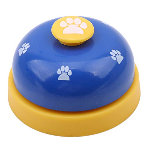 LoveAloe Pet Bell Hundetraining Glocke mit rutschfesten Gummiböden Hundetürglocke für Hundetraining, blau + gelber Knopf von LoveAloe