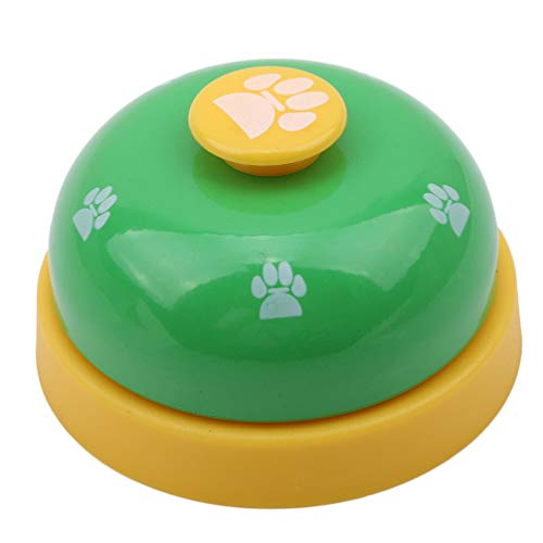 LoveAloe Pet Bell Hundetraining Glocke mit rutschfesten Gummiböden Hundetürglocke für Hundetraining, grün + gelber Knopf von LoveAloe