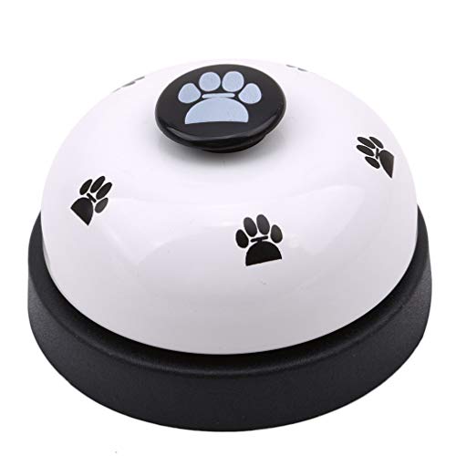 LoveAloe Pet Bell Hundetraining Glocke mit rutschfesten Gummiböden Hundetürglocke für Hundetraining, weißer + schwarzer Knopf von LoveAloe