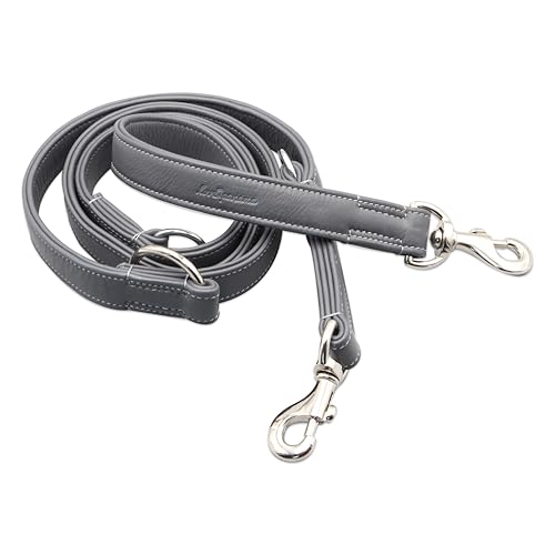 Hundeleine Leder-Leder-Leine FUSIONIST, Cool Grey, LovePanama von LovePanama