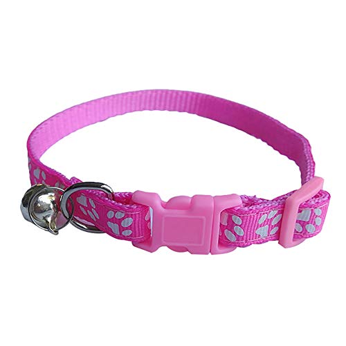 LovePlz Verstellbares Halsband für Katzen und Hunde, mit Fußabdruck, Rosa von LovePlz