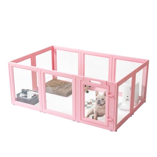 LoveTail DIY Laufgitter aus transparentem Acryl, schnelle und einfache Montage und Demontage, starke Boden-Saugnäpfung, für den Innen- und Außenbereich, leicht zu reinigender Welpenzaun (Sakura-Pink, LoveTail DIY Laufgitter aus transparentem Acryl, schnelle und einfache Montage und Demontage, starke Boden-Saugnäpfung, für den Innen- und Außenbereich, leicht zu reinigender Welpenzaun (Sakura-Pink, von LoveTail