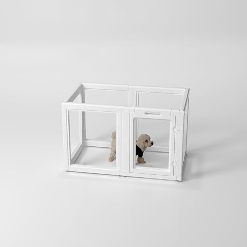LoveTail Laufstall für Hunde, transparent, einfach zu installieren und zu entfernen, geeignet für Hunde, Katzen, Kaninchen, Indoor-Haustier-Laufstall mit transparenten Paneelen (6 Paneele) von LoveTail