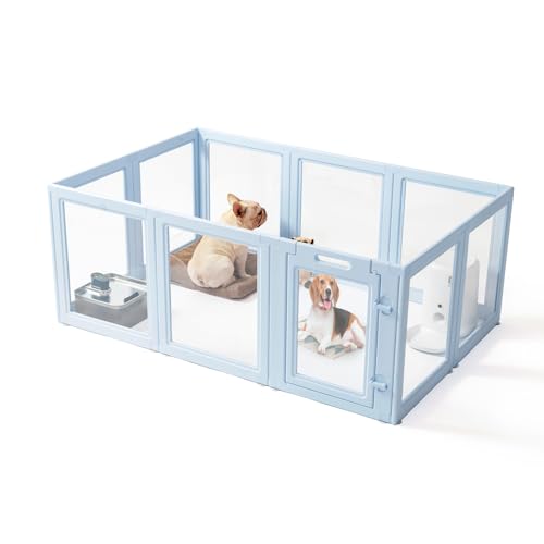 LoveTail DIY Laufgitter aus transparentem Acryl, schnelle und einfache Montage und Demontage, starke Boden-Saugnäpfung, für den Innen- und Außenbereich, leicht zu reinigender Welpenzaun (Himmelblau, LoveTail DIY Laufgitter aus transparentem Acryl, schnelle und einfache Montage und Demontage, starke Boden-Saugnäpfung, für den Innen- und Außenbereich, leicht zu reinigender Welpenzaun (Himmelblau, von LoveTail