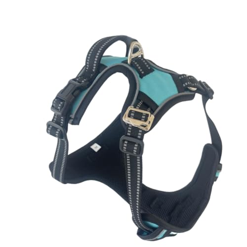 Lovellino Hundegeschirr ohne Ziehen, reflektierend, verstellbar, doppelte Leinenclips, einfaches An- und Ausziehen, perfekt für Training und Kontrolle, Anti-Zug-Design für sichere Spaziergänge (Blau, von Lovellino