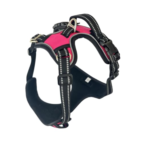 Lovellino Hundegeschirr ohne Ziehen, reflektierend, verstellbar, doppelte Leinenclips, einfaches An- und Ausziehen, perfekt für Training und Kontrolle, Anti-Zug-Design für sichere Spaziergänge (Rosa, Lovellino Hundegeschirr ohne Ziehen, reflektierend, verstellbar, doppelte Leinenclips, einfaches An- und Ausziehen, perfekt für Training und Kontrolle, Anti-Zug-Design für sichere Spaziergänge (Rosa, von Lovellino