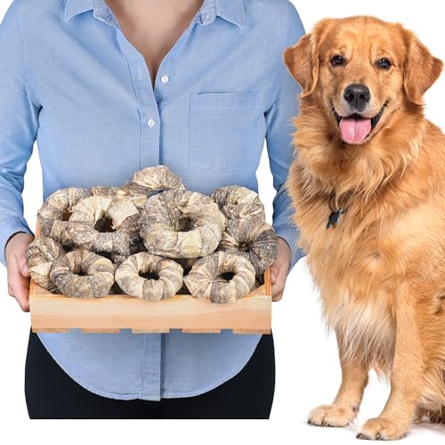 Dorschhaut-Ringe Hundesnacks 1kg (ca. 19-24 Stück) | Natürlich & luftgetrocknet | Getreidefrei & fettarm | Hypoallergen | Unterstützt die Zahngesundheit von Lovely DOG