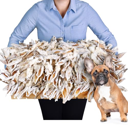 Hasenohren mit Fell für Hunde (5kg) | Kaninchenohren mit Fell für Katzen | Getrocknete Hasenohren für Hunde & Katzen von Lovely DOG