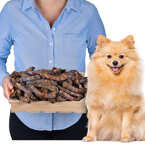 Hühnerhälse als Naturprodukt für Hunde (1kg): Leckerbissen zur Zahnpflege und Gelenkgesundheit, Ideal für Diät - Chondroitinreiche Kausnacks von Lovely DOG