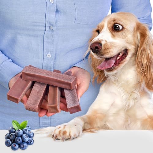 Natürliche Hundekausnacks Größe M – 5er-Pack (je 75 g, insgesamt 375 g) | Käsesnack | Blaubeer-Geschmack | Fettarm | Lang anhaltend | Gesund von Lovely DOG