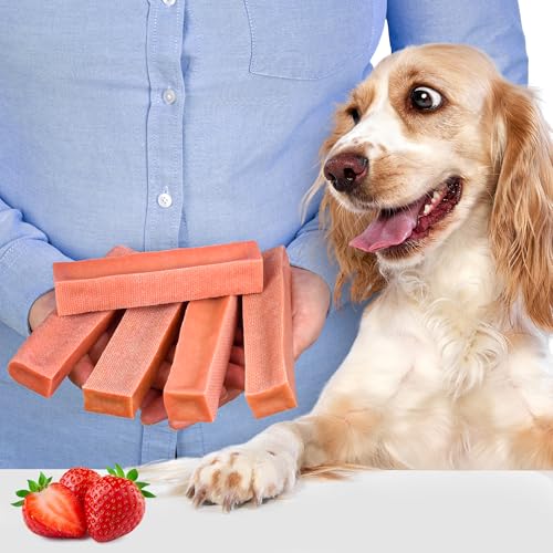 Natürliche Hundekausnacks Größe L – 5er-Pack (je 110 g, insgesamt 550 g) | Käsesnack | Erdbeer-Geschmack | Fettarm | Lang anhaltend | Gesund von Lovely DOG