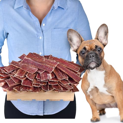 Natürliches Rinderdörrfleisch für Hunde (1kg) - Proteinreicher Premium Hundesnack, Ideal für Zahnpfleg von Lovely DOG