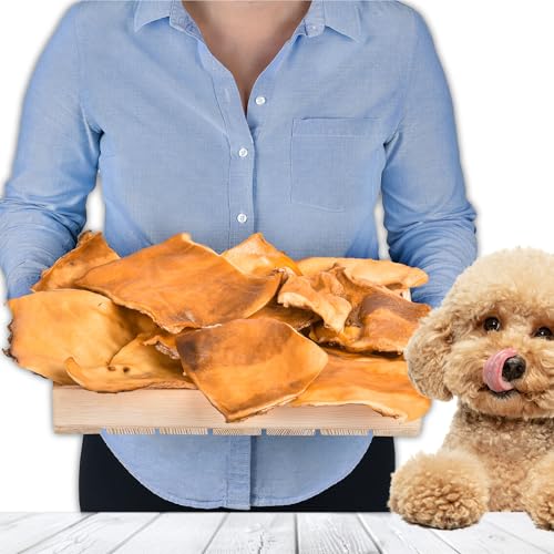 Rinderhaut für Hunde 1kg (ca. 20-25 Stück) | Getrocknete Rinderhaut Kauartikel | 100% natürlich | Luftgetrocknet | Getreidefrei | Langer Kauspaß für kleine & große Hunde von Lovely DOG