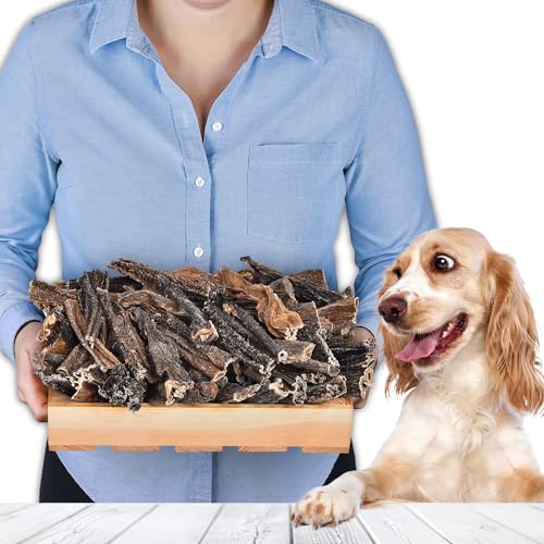 Rinderpansen für Hunde 1 kg (ca. 35–40 Stück) | Natürliche Kausnacks | Luftgetrocknet & getreidefrei | Hypoallergen & fettarm | Welpen & ausgewachsene Hunde geeignet von Lovely DOG