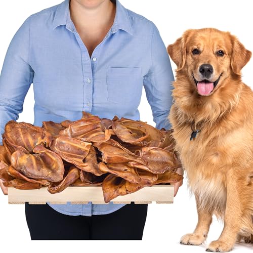 Schweineohren (50 Stück) | Leckerlis für Hunde | Hundeknochen für große Hunde von Lovely DOG