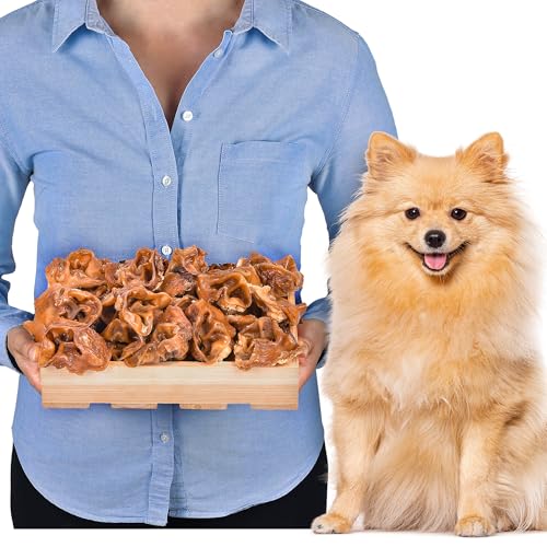 Schweineohren-Mitte Kausnacks für Hunde 1kg (ca. 26-30 Stück) | Natürlich & luftgetrocknet | Getreidefrei | Langanhaltender Kauspaß | Monoprotein Snack von Lovely DOG