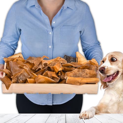 Wildschweinhaut für Hunde 15 cm 1 kg (ca. 55–60 Stück) | Getrocknete Wildschweinhaut Kauartikel | 100 % natürlich | Mit Fell | Luftgetrocknet | Getreidefrei | Langer Kauspaß für kleine & große Hunde von Lovely DOG
