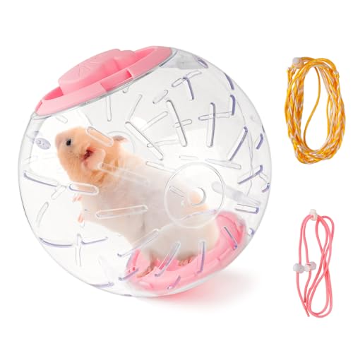 18.0 cm Hamster Gymnastikball, Hamster Transparent Laufball mit Zugseil und Rückenseil, Hamsterkäfig Zubehör für Hamster, um Langeweile zu reduzieren und Aktivität zu steigern 18.0 cm Hamster Gymnastikball, Hamster Transparent Laufball mit Zugseil und Rückenseil, Hamsterkäfig Zubehör für Hamster, um Langeweile zu reduzieren und Aktivität zu steigern von LovelyPaws