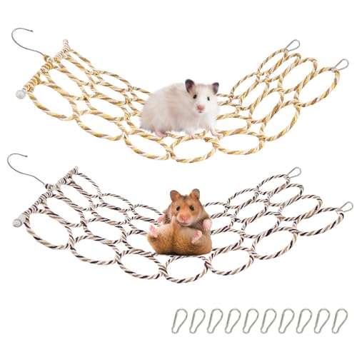 2 Stück Vogel Ratten Kletterseil Netz Spielzeug für Käfig Vogelseil Sitzstange Schaukel Leiter Seil Brücke Hängematte, für Rennmäuse, Maus, Mäuse, Papagei, Vogel 2 Stück Vogel Ratten Kletterseil Netz Spielzeug für Käfig Vogelseil Sitzstange Schaukel Leiter Seil Brücke Hängematte, für Rennmäuse, Maus, Mäuse, Papagei, Vogel von LovelyPaws