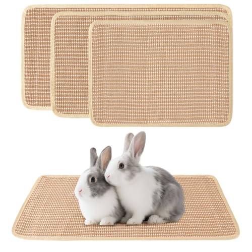 3 Stück Kaninchenkratzmatte, Natursisal Katze Häschen Kaninchen Kratzmatte von LovelyPaws