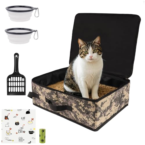 40,9 x 27,9 x 10,9 cm Haustier-Reise-Klo mit Deckel, faltbar, tragbar, mobile Katzentoilette für mittelgroße und große Katzen, auslaufsicher, leicht, einfach zu bedienen, Katzentoilette für Auto, 40,9 x 27,9 x 10,9 cm Haustier-Reise-Klo mit Deckel, faltbar, tragbar, mobile Katzentoilette für mittelgroße und große Katzen, auslaufsicher, leicht, einfach zu bedienen, Katzentoilette für Auto, von LovelyPaws